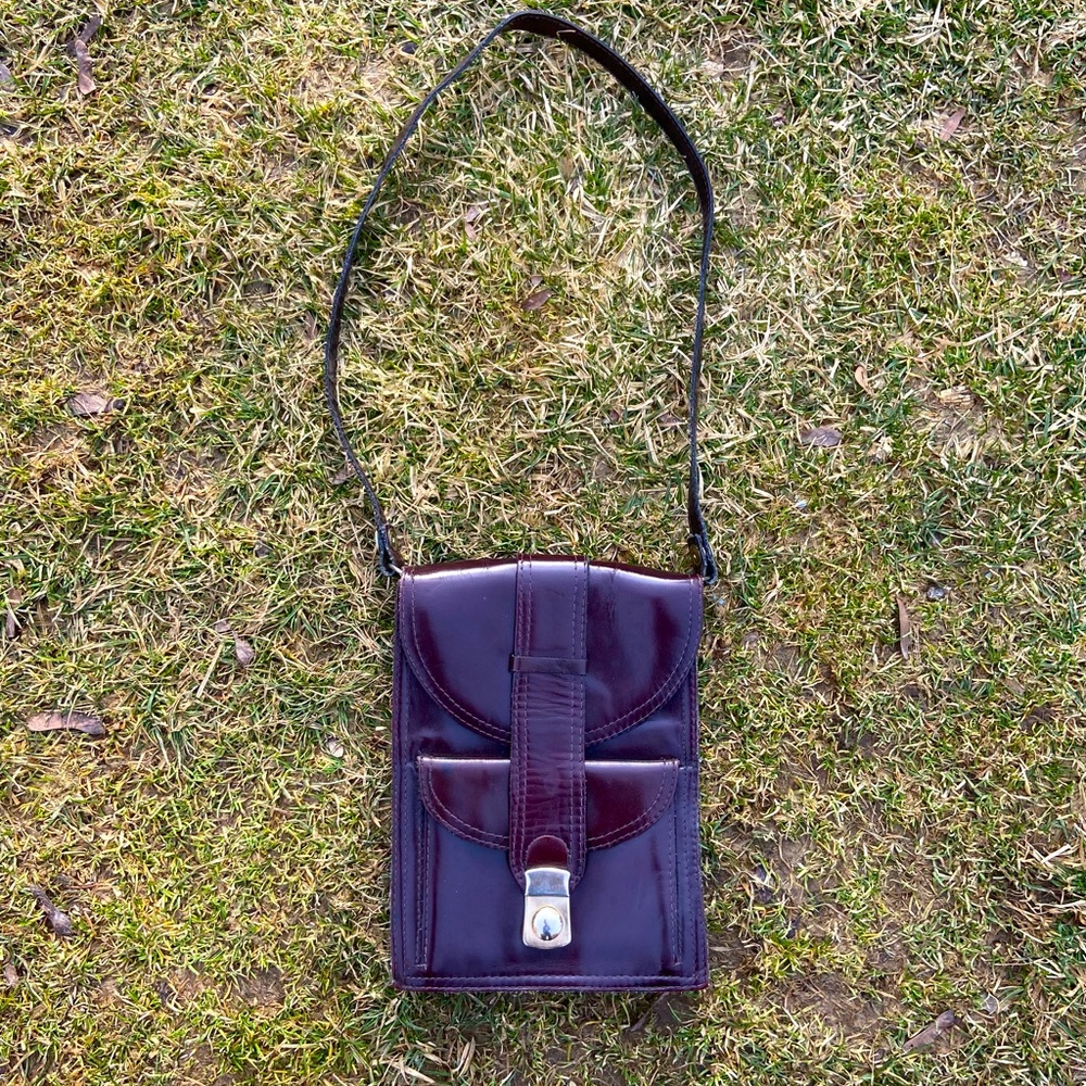 Vintage faux leather bag🤎